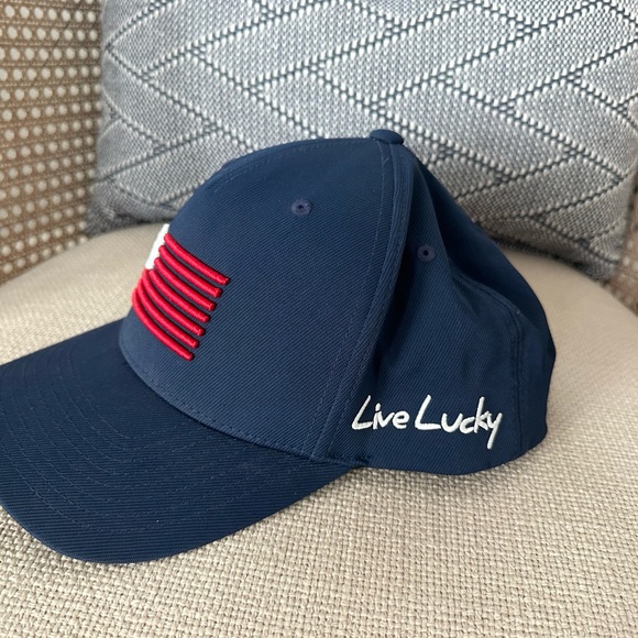 NWOT Black Clover Live Lucky Navy Adjustable Hat Cap American Flag - Picture 7 of 7